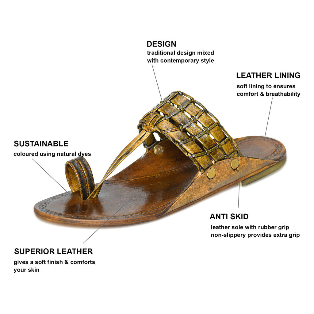 Premium Genuine Leather Kolhapuri Chappal for Men – Handmade, Traditional, Comfortable Ethnic Footwear