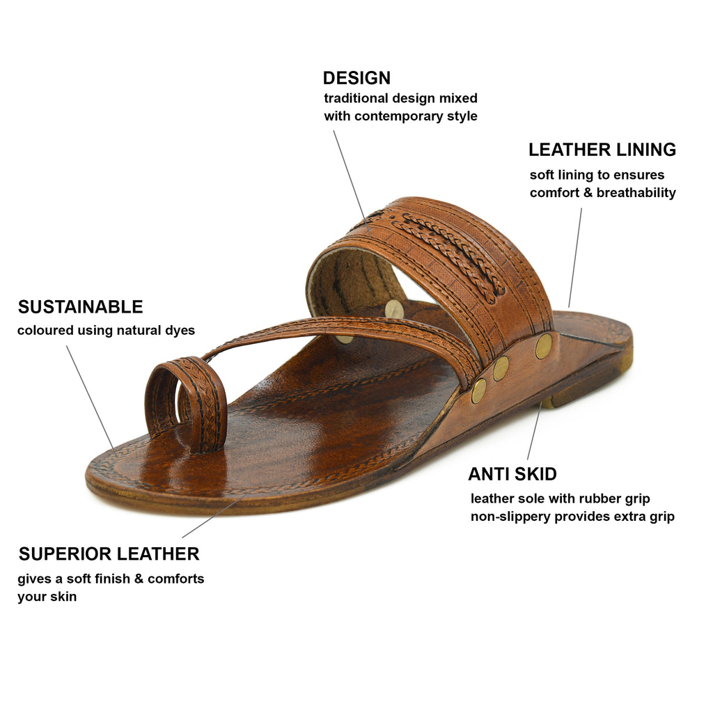 Premium Genuine Leather Kolhapuri Chappal for Men – Handmade, Traditional, Comfortable Ethnic Footwear