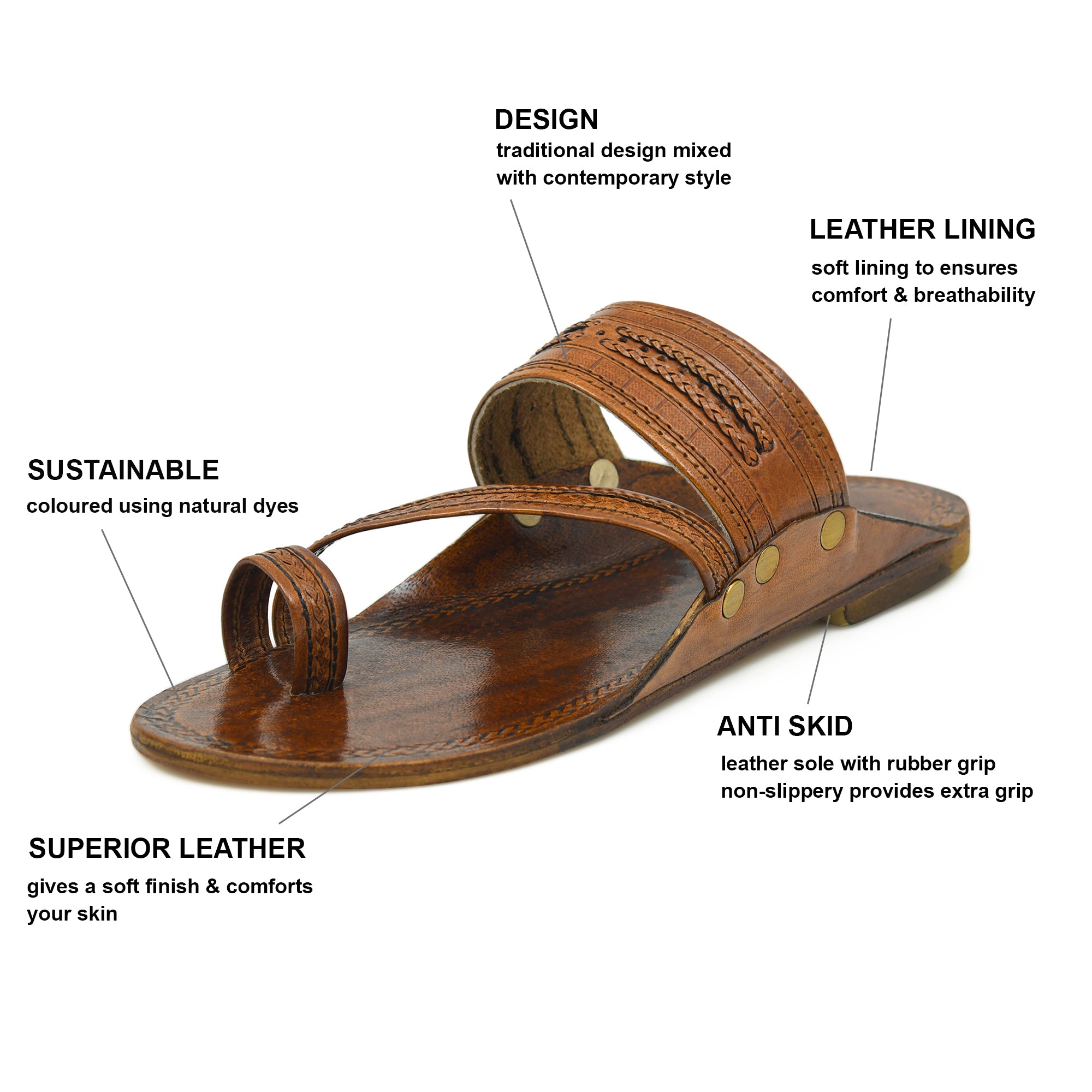 Premium Genuine Leather Kolhapuri Chappal for Men – Handmade, Traditional, Comfortable Ethnic Footwear