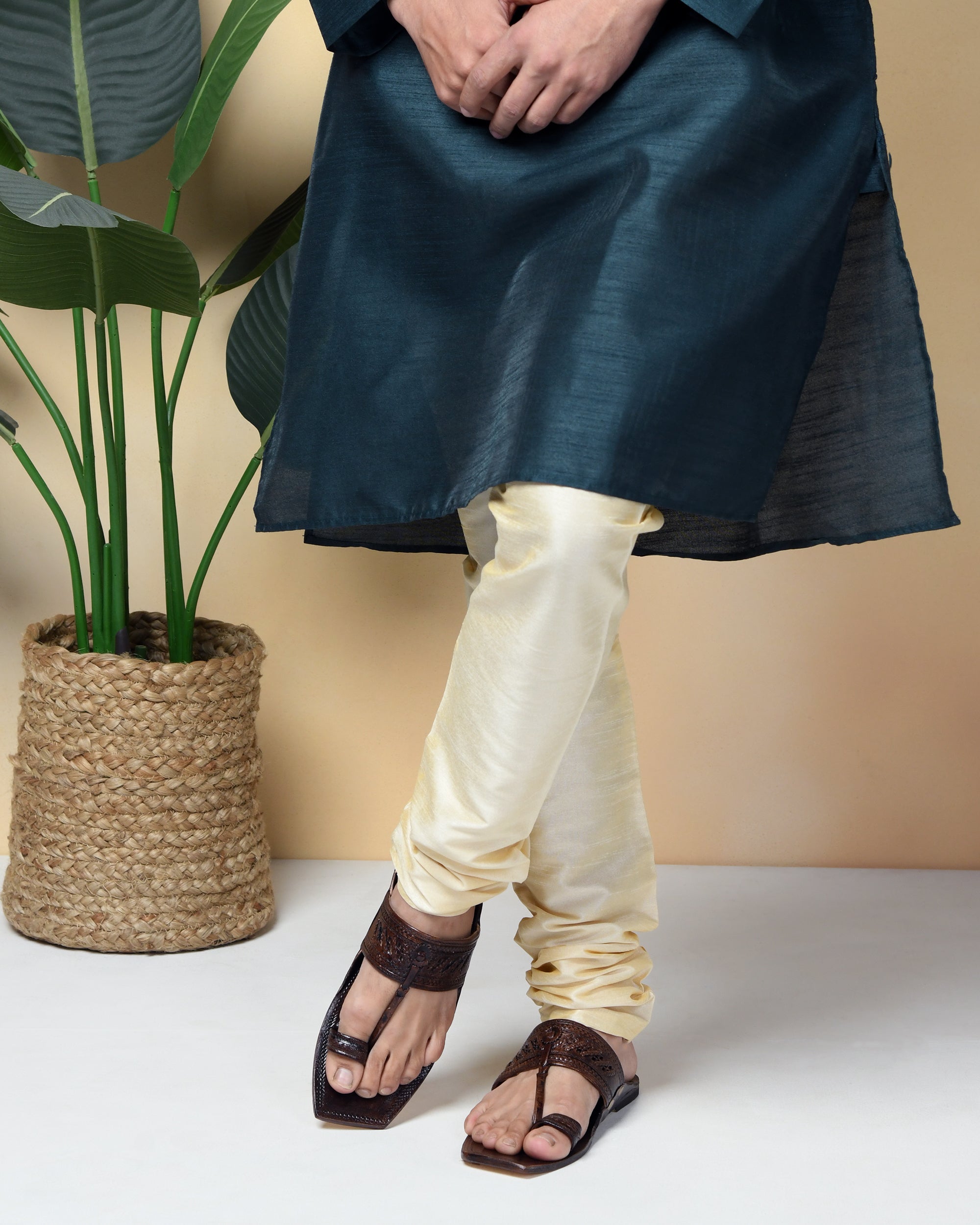 Handmade T-Series Leather Kolhapuri Chappal for Men – Authentic Traditional Footwear