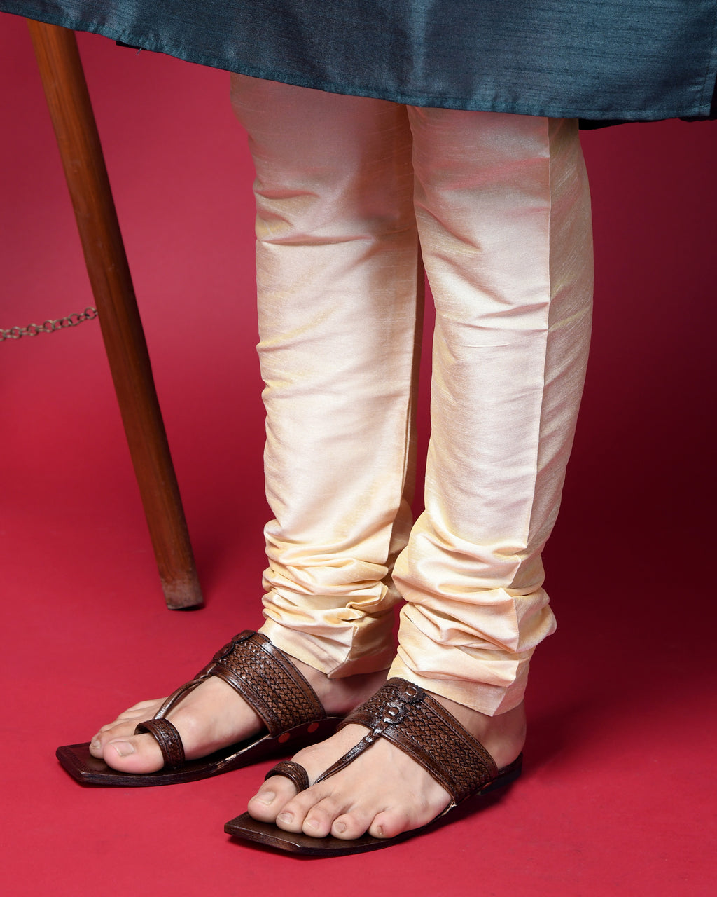 Handmade T-Series Leather Kolhapuri Chappal for Men – Authentic Traditional Footwear